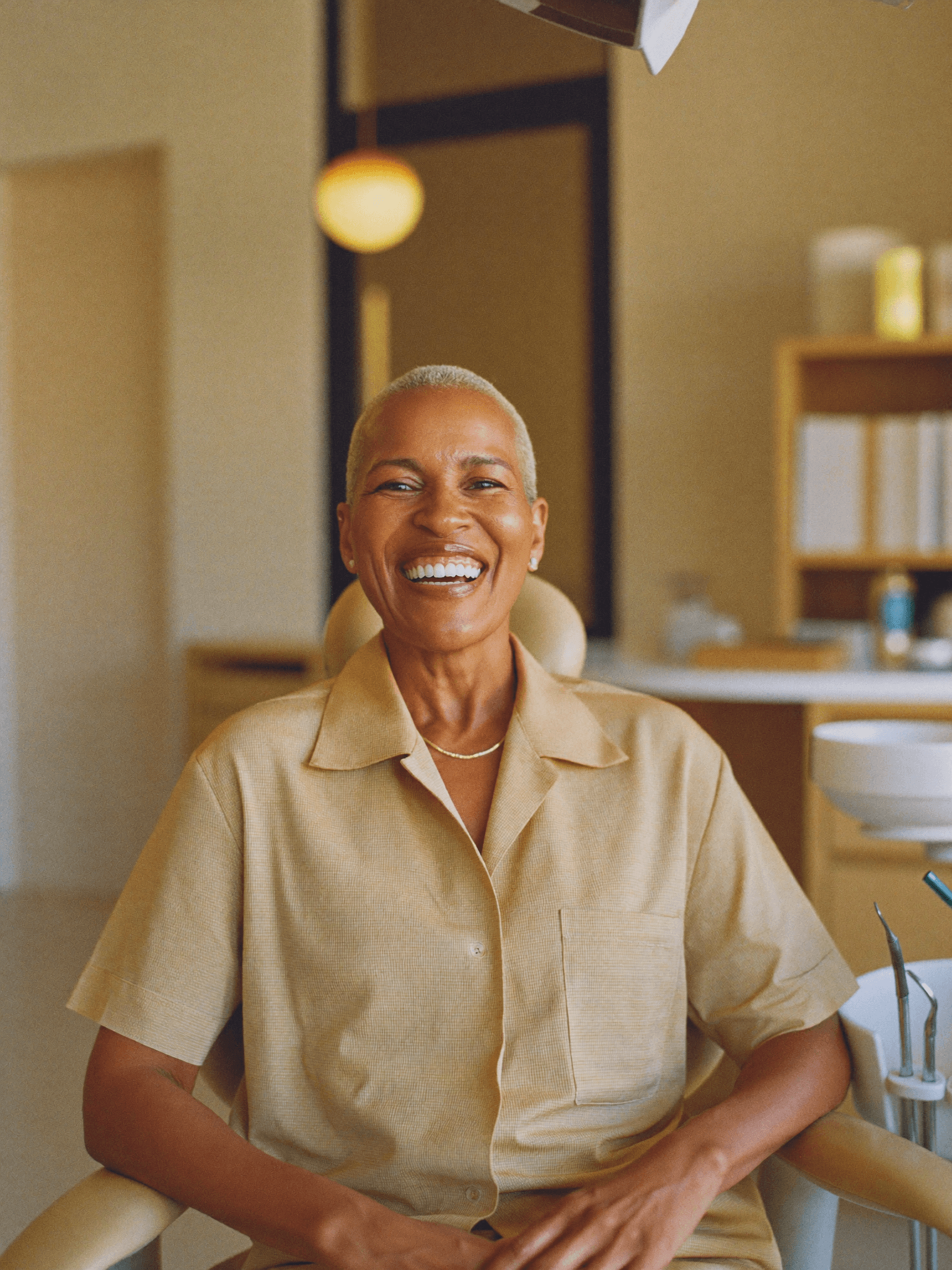 A patient with a full, healthy, natural-looking smile